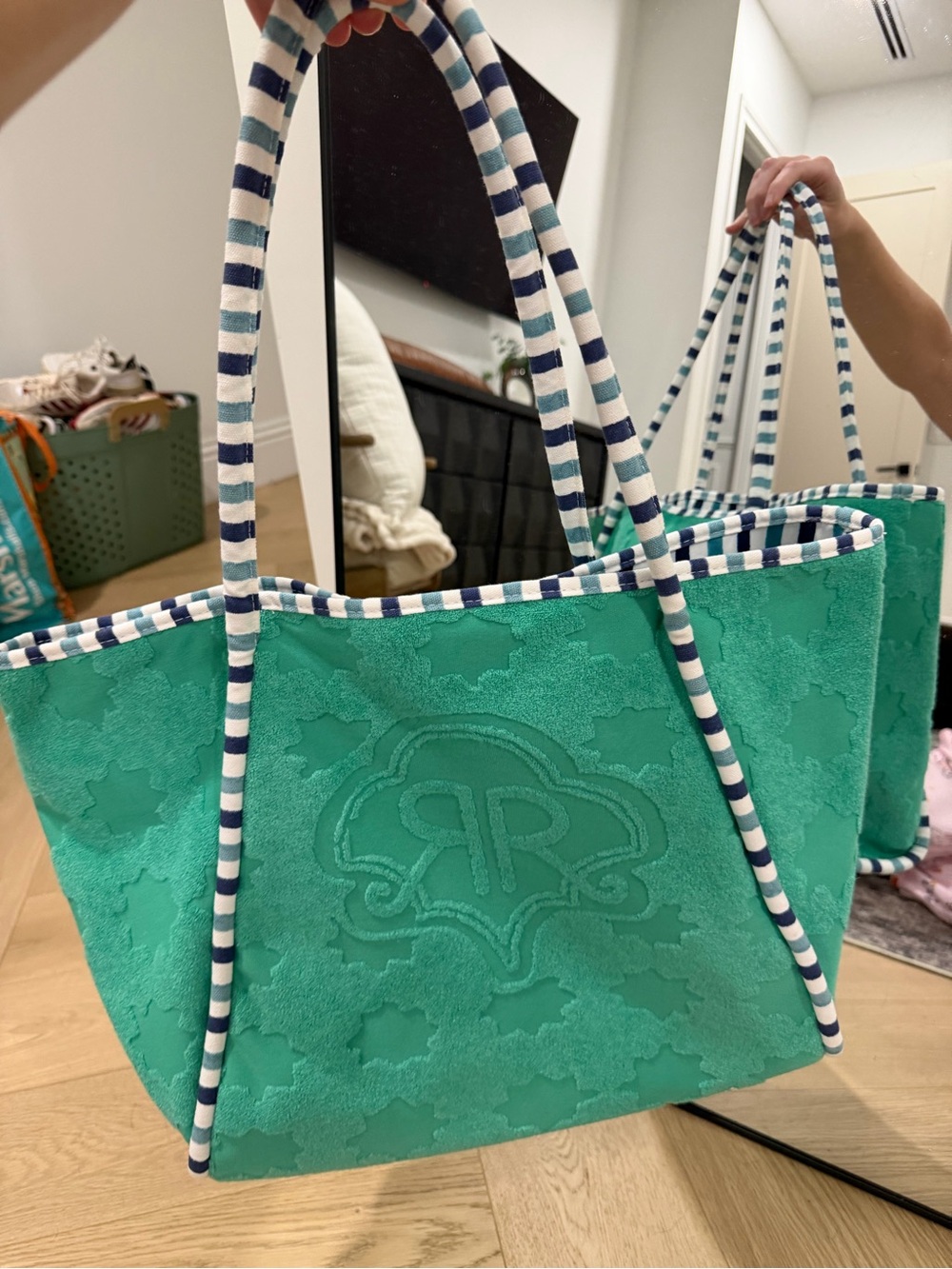 Roller Rabbit x Target Terry Cloth Tote Bag with Striped Handles